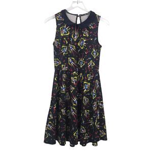 Seven Times Six Sailor Moon Bow and Moon Stick Print Anime Cosplay Dress S